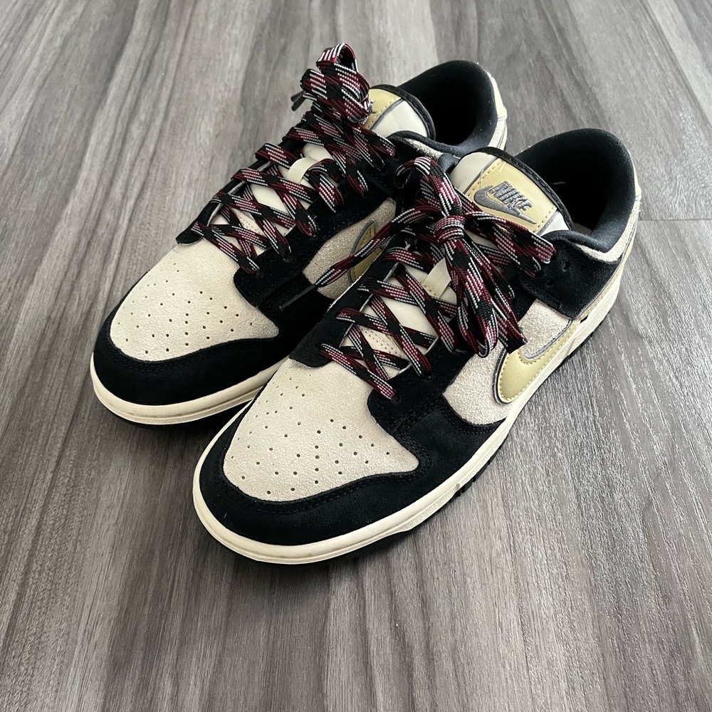 Nike Dunk Low LX Black Suede Team Gold 🎩